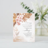 Boho Gedroogde Palmen Pampagras Terracotta Bruilof Uitnodiging Briefkaart (Staand voorkant)