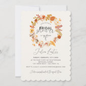 Boho gedroogde rustieke bloemige herfst bruiloftss kaart (Voorkant)