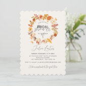 Boho gedroogde rustieke bloemige herfst bruiloftss kaart (Staand voorkant)