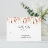 Boho gedroogde waterverf bloem bruiloft RSVP Kaartje (Staand voorkant)