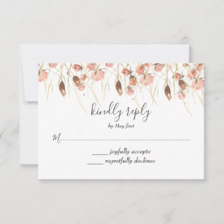 Boho gedroogde waterverf bloem bruiloft RSVP Kaartje