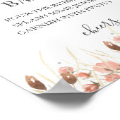 Boho Gedroogde Waterverf Bloemen Huwelijk Mimosa S Poster (Hoek)