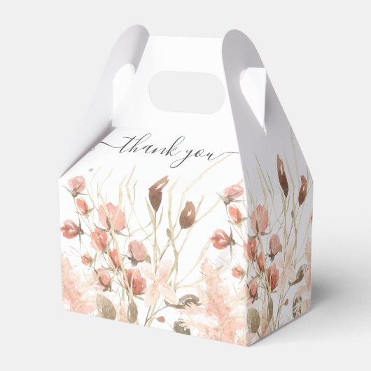 Boho Gedroogde Waterverf Bloemenbruiloft Bedankdoosjes (Achterkant)