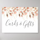 Boho Gedroogde Waterverf Bloemenbruiloft Poster (Voorkant)