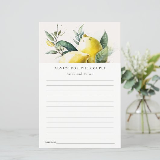 Boho geel citroen tuin advies voor paar douche (Staand voorkant)