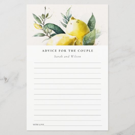 Boho geel citroen tuin advies voor paar douche (Voorkant)