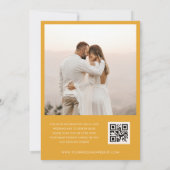 Boho geel Daisy hippie QR code foto bruiloft Kaart (Achterkant)