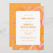 Boho Geel en Roze Marmer Unieke Baby Shower Kaart (Voorkant / Achterkant)