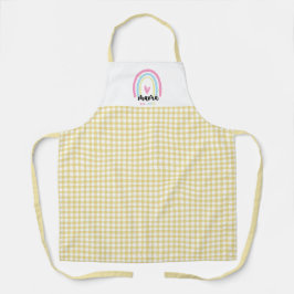 Boho Geel Gingham Aangepaste Mama Oprichtingsjaar  Schort