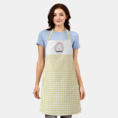 Boho Geel Gingham Aangepaste Mama Oprichtingsjaar  Schort (Gedragen)