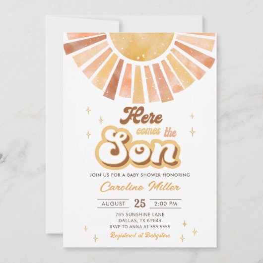 Boho geel klein zonneschijn Baby shower Kaart (Voorkant)