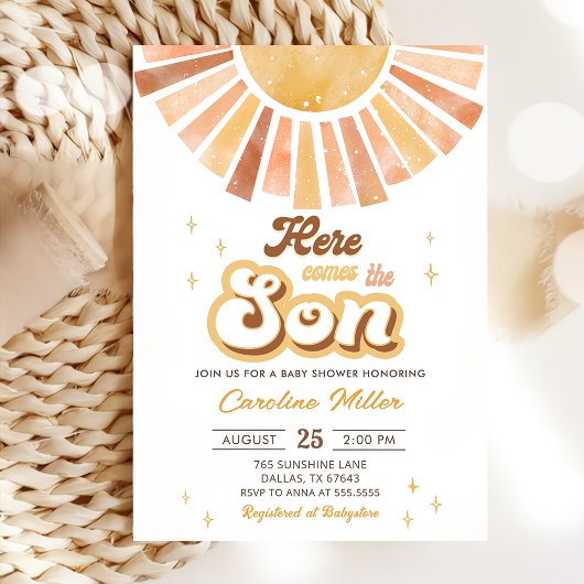 Boho geel klein zonneschijn Baby shower Kaart