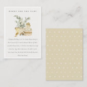 Boho geel kwekerij gebladerte boeken voor Baby sho Informatiekaartje (Voorkant / Achterkant)