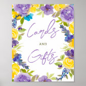 Boho geel lavendel floral vrijgezellenfeest teken poster (Voorkant)