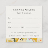 Boho Geel Oker Geschilderd Bloemen Cadeaubon Vierkante Visitekaartje (Achterkant)