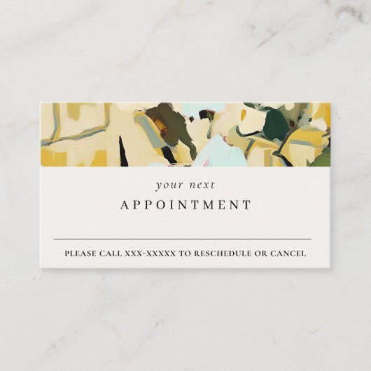 Boho Geel Oker Geschilderde Bloemen Afspraak Visitekaartje (Voorkant)