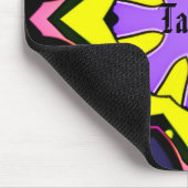 Boho geel, paars, blauw, roze ontwerp.  muismat (Hoek)