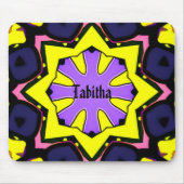 Boho geel, paars, blauw, roze ontwerp.  muismat (Voorkant)