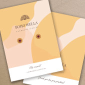 Boho Geel & Roze Abstracte Oorbel Vertoning Visitekaartje