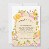 Boho geel roze bloemen rustiek Bruiloft Bedankkaart (Voorkant)