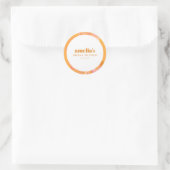 Boho Geel Roze Marmer Aangepaste Bruiloft Name Ronde Sticker (Tas)