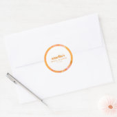 Boho Geel Roze Marmer Aangepaste Bruiloft Name Ronde Sticker (Envelop)