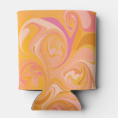 Boho Geel Roze Marmer Aangepaste Bruiloftsshower N Blikjeskoeler (Achterkant)
