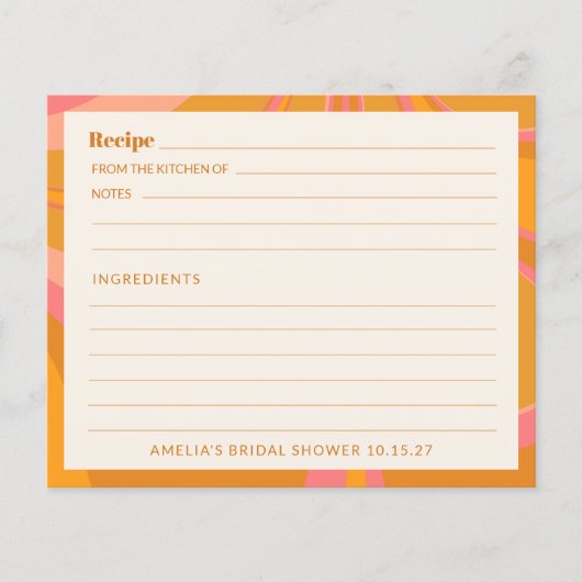 Boho geel roze marmeren Vrijgezellenfeest recept K (Voorkant)