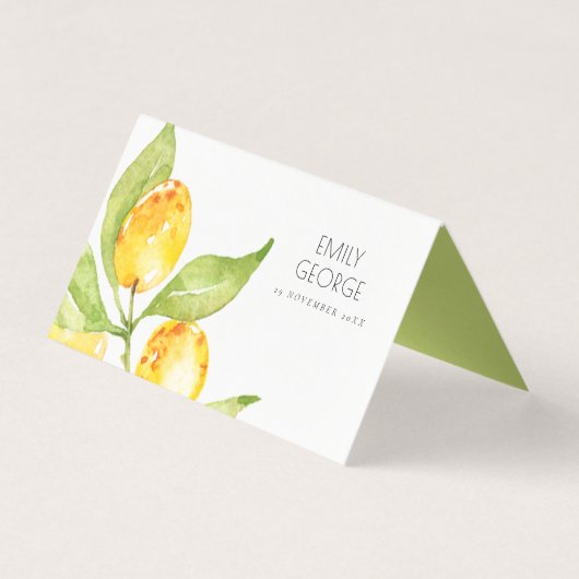 BOHO GEEL WATERVERF FOLIAGE OLIJFPLACE KAARTEN (Achterkant)