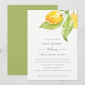 BOHO GEEL WATERVERF FOLIAGE OLIJVEN BABY SHOWER KAART (Voorkant / Achterkant)