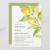 BOHO GEEL WATERVERF FOLIAGE OLIJVEN BABY SHOWER KAART (Voorkant / Achterkant)