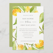 BOHO GEEL WATERVERF FOLIAGE OLIJVEN BABY SHOWER KAART (Voorkant / Achterkant)