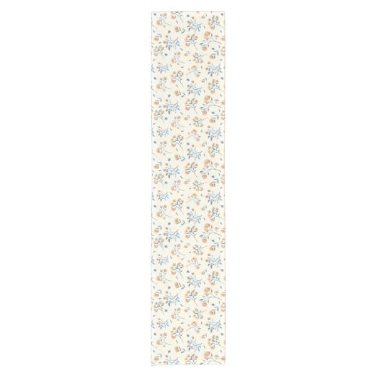 Boho geel Wildbloempatroon Korte Tafelloper (Voorkant)