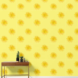 Boho geel zon baby meisje Kinder Behang