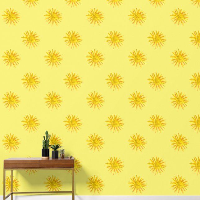 Boho geel zon baby meisje Kinder Behang (Hal)