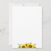 Boho geel zonnebloem baby meisje douche kaart (Achterkant)