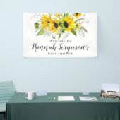 Boho Geel Zonnebloem Bloemen Baby shower Spandoek (Beurs)