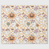 Boho Geesten & Pompoenen Halloween Cadeaupapier (Vlak)