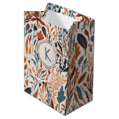 Boho-geïnitialiseerde herfstbladeren medium cadeauzakje (Voorkant Gekanteld)