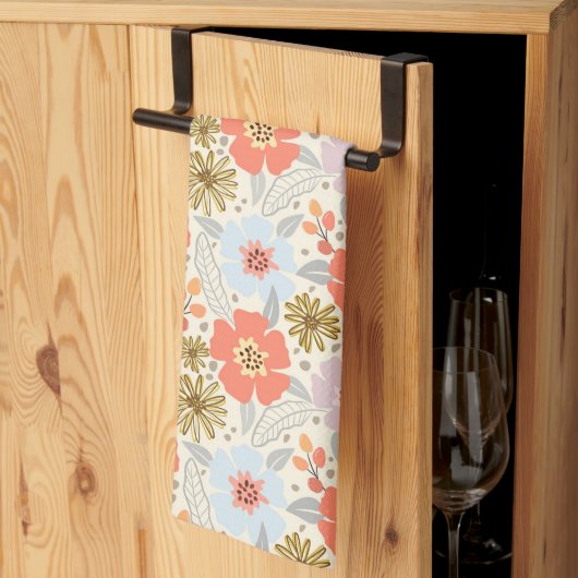 Boho Geïnspireerd Bloemen Patroon Keuken Handdoek (Derde Gevouwen)