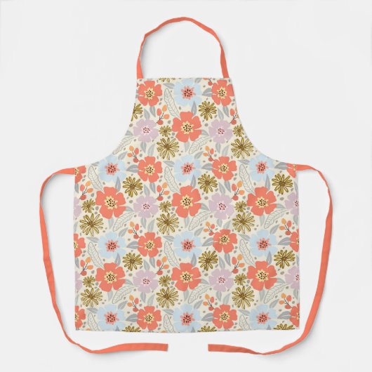 Boho Geïnspireerd Bloemenpatroon Schort (Voorkant)