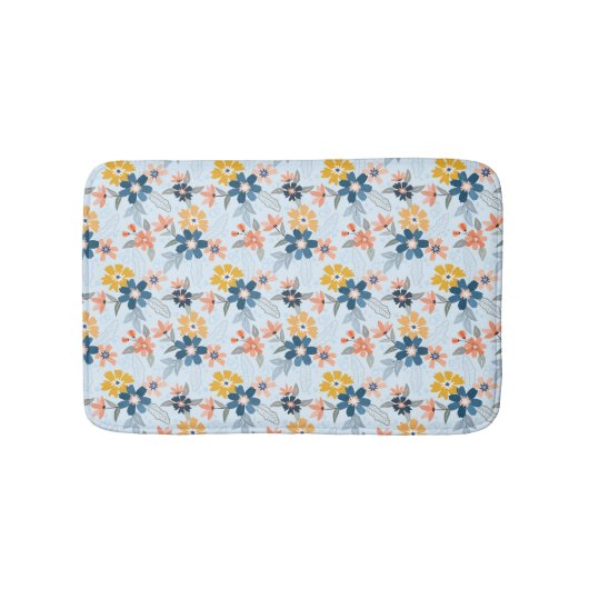 Boho geïnspireerde bloem patroon badmat (Voorkant)