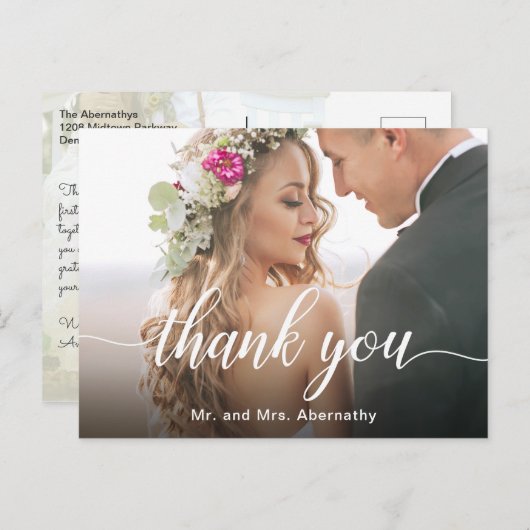 Boho Geïnspireerde bruiloft Foto bedankt Briefkaart (Voorkant / Achterkant)