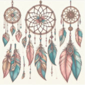 Boho-geïnspireerde droomvanger of veren stickers (Voorkant)