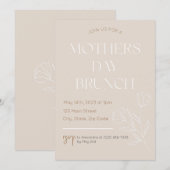 Boho Geïnspireerde Moederdag Brunch Invitation Kaart (Voorkant / Achterkant)