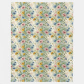 Boho-geïnspireerde wilde bloemen deken in zachte t (Voorkant)