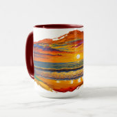 Boho geïnspireerde zonsondergang mok (Voorkant links)