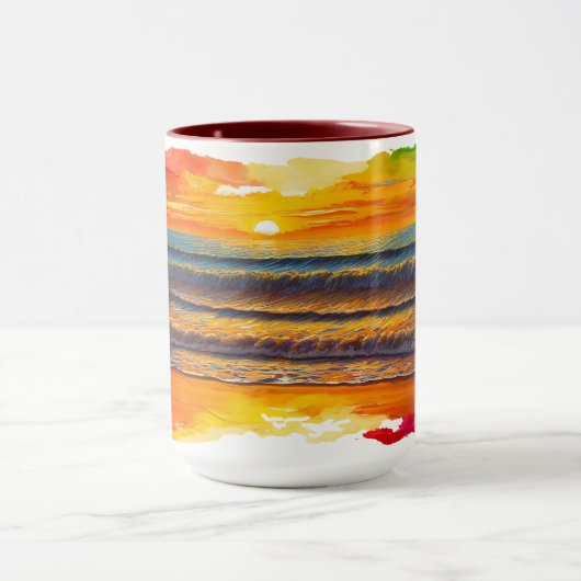 Boho geïnspireerde zonsondergang mok (Midden)