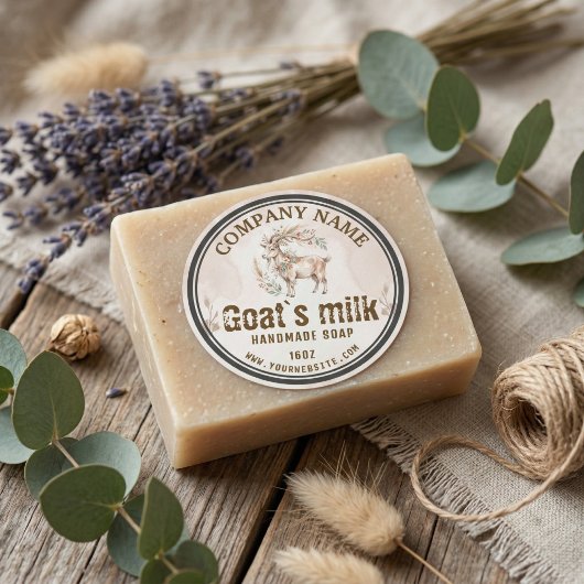 Boho Geitenmelk Zeep Label | Waterverf Rustiek