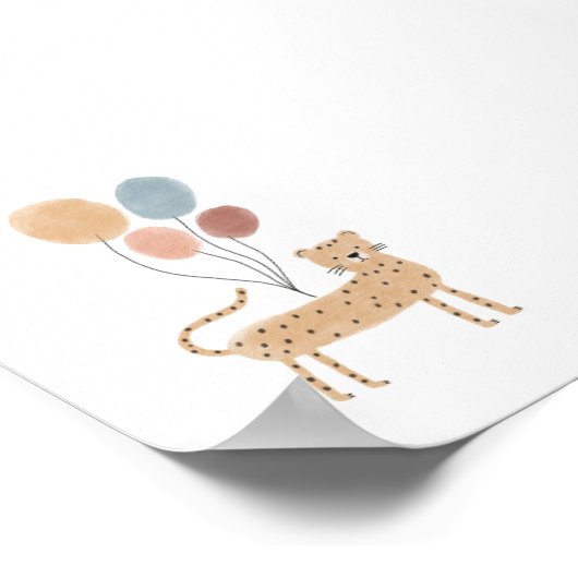 Boho gekleurde Chita met ballonnen poster (Hoek)